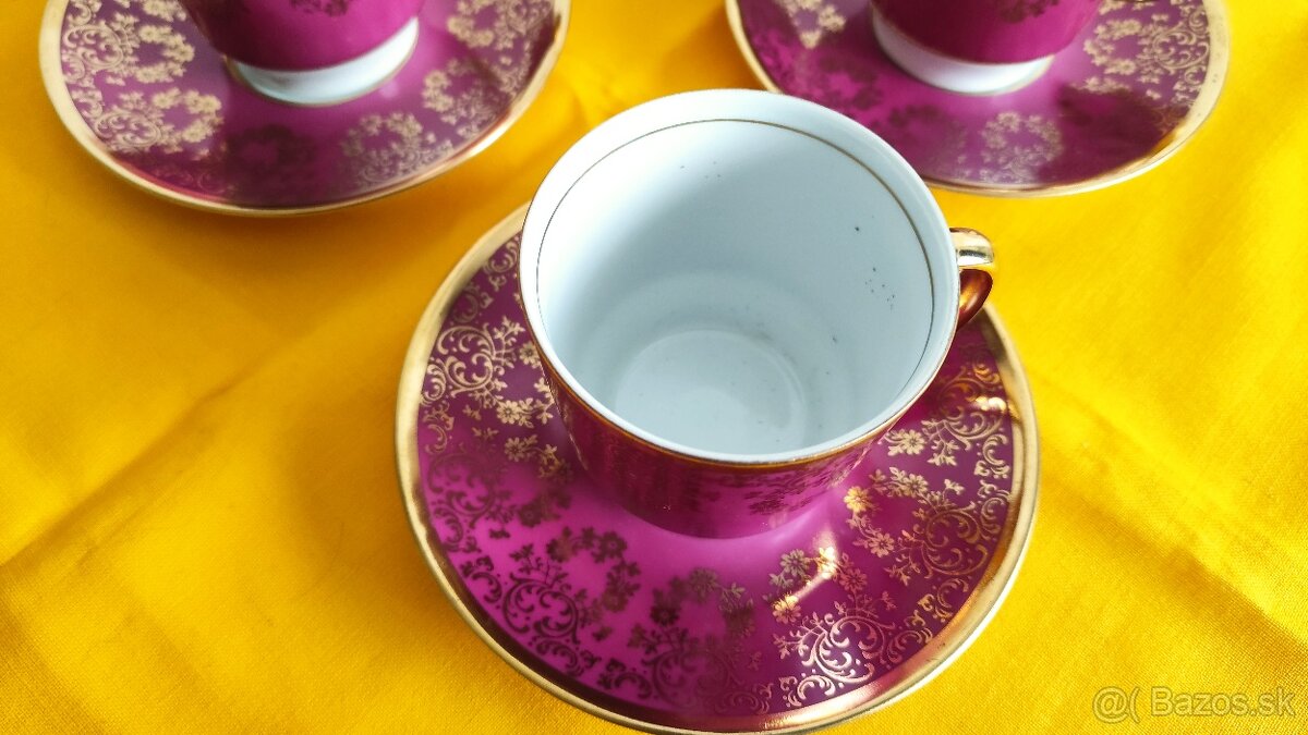 Kávová súprava, šálky Moritz Zdekauer Czechoslovakia - 4
