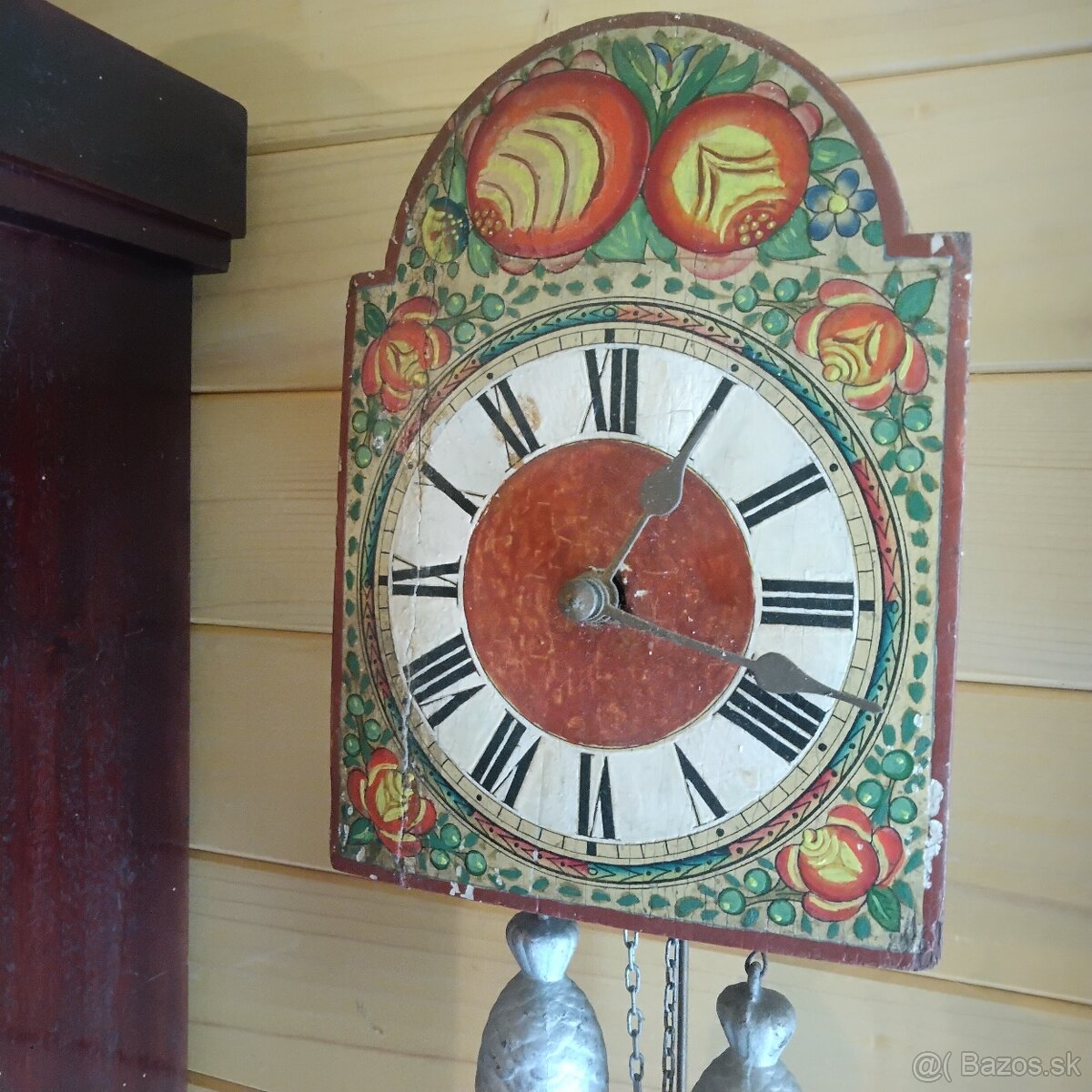 Staré selske hodiny ručne maľované - 4