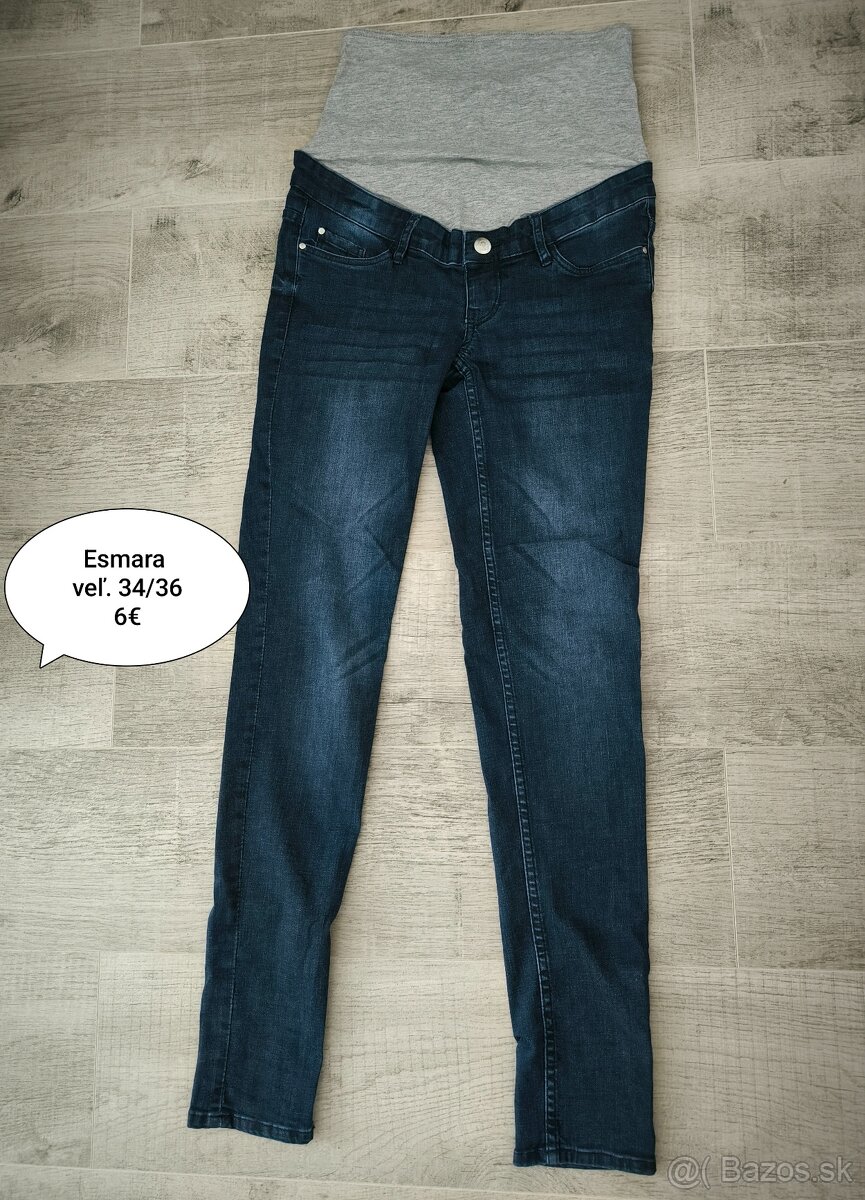 Tehotenské oblečenie XS/S legíny,rifle,tričká. Myprotein,H&M - 4