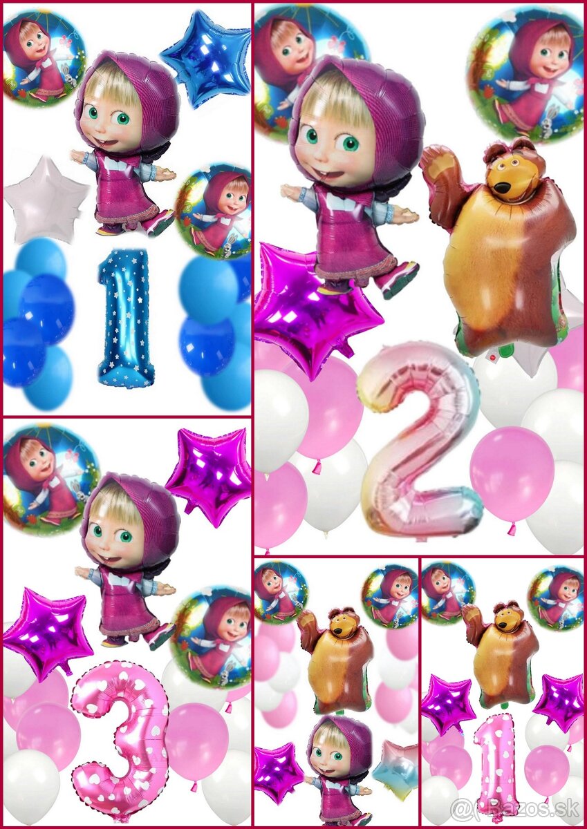 Nové balóny Máša 84cm a medveď 65cm - AŽ 15/16/17 kusov - 4