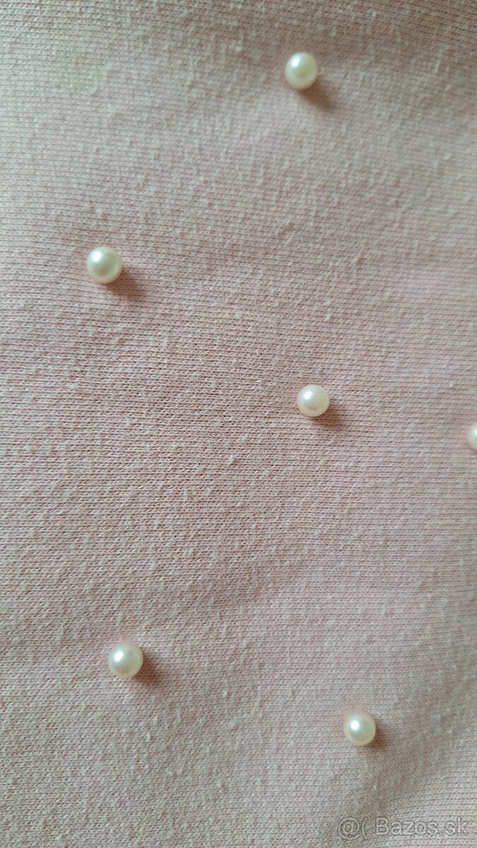 Zateplené ružové šaty s perličkami Reserved, vel. 104 - 4