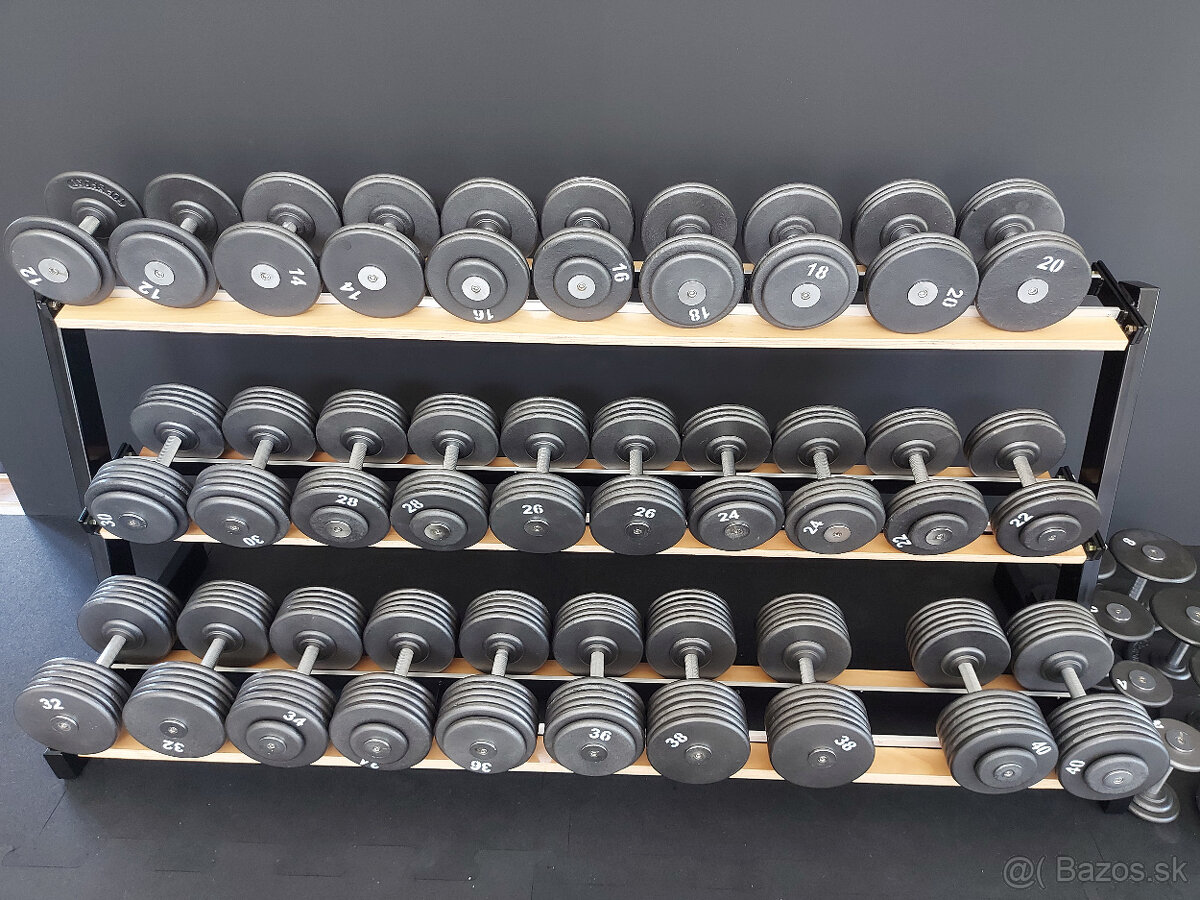 Profi pevné jednoruční činky 2 - 100kg NOVÉ - 4