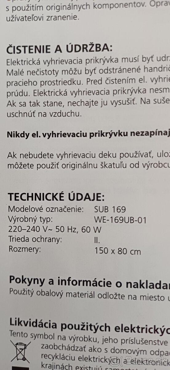 Predám el. deku Sencor - 4