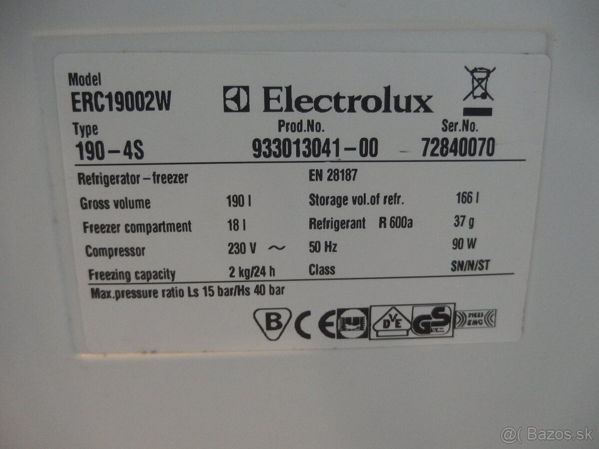 Chladnička s mrazničkou Electrolux 208l - 4