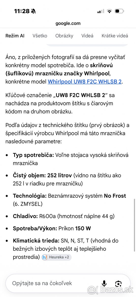 Mraznička skriňová šuflíková Whirlpool - 4