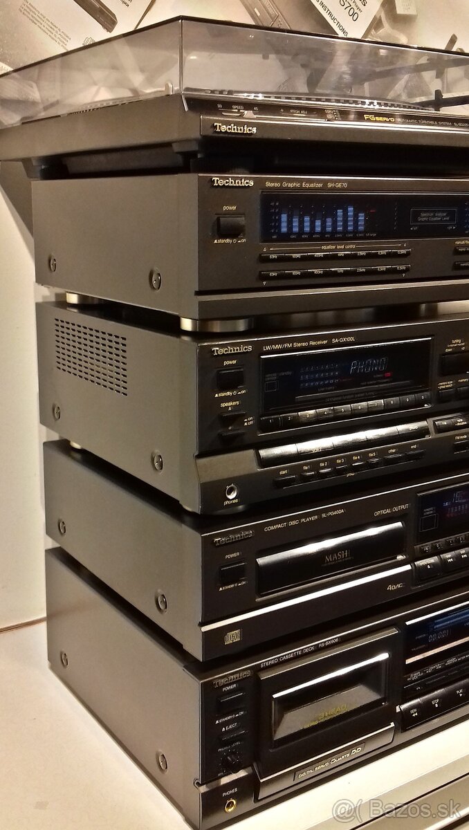 Zostava TECHNICS gramofon, equalizer, receiver, CD, deck B03 - 4