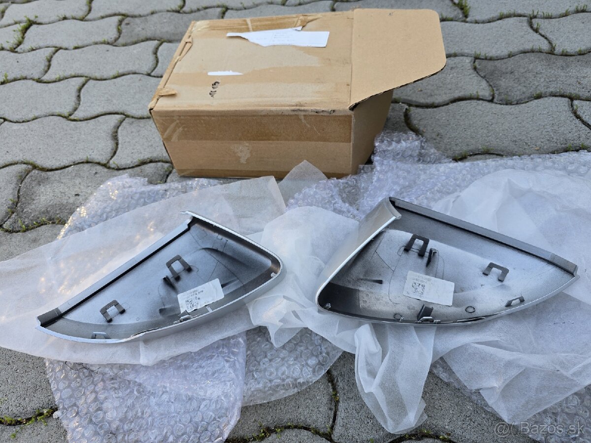 VW Polo 2G – krytky spätných zrkadiel, strieborné (originál - 4