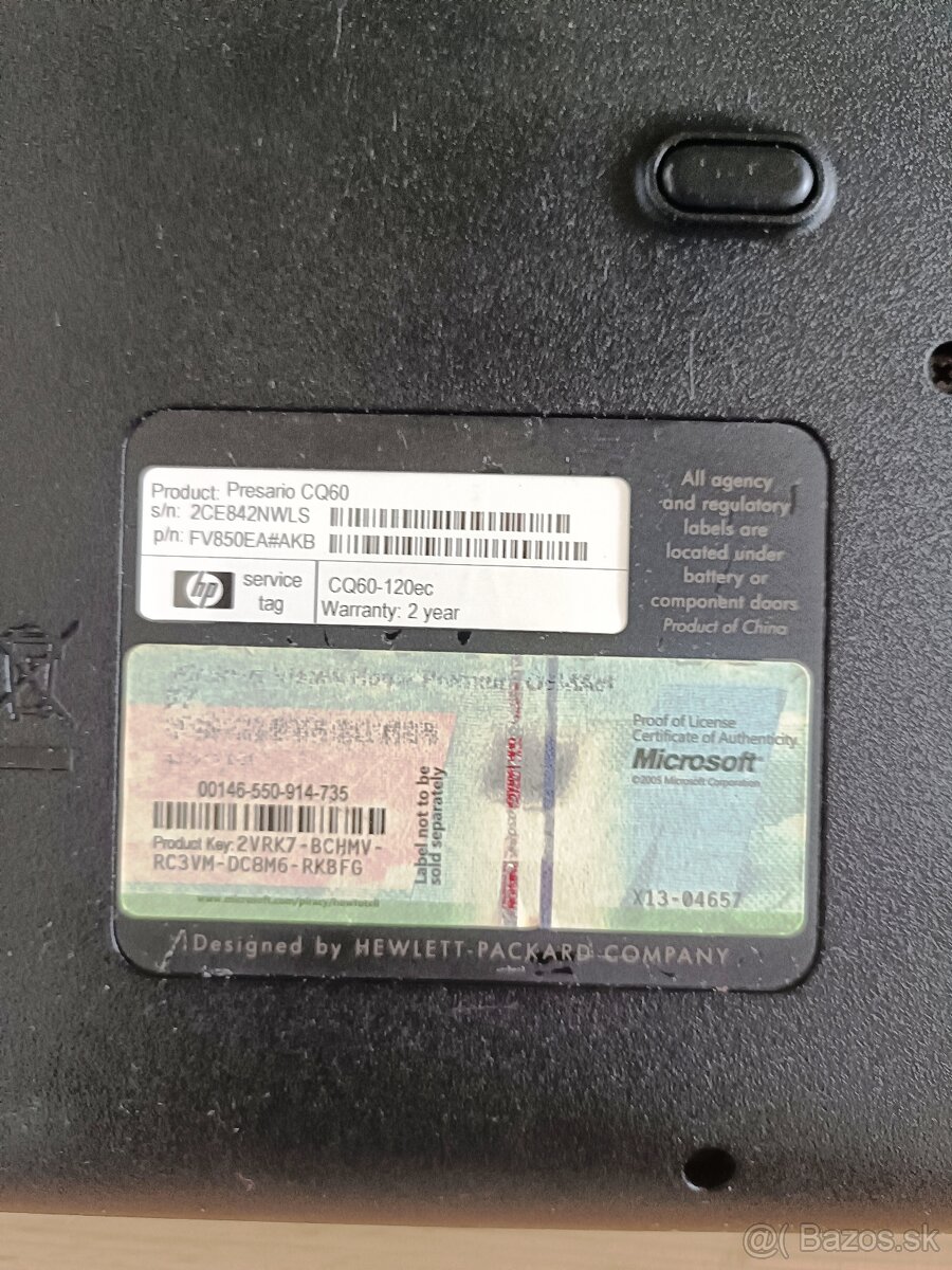 Predám notebook COMPAQ CQ60... - 4