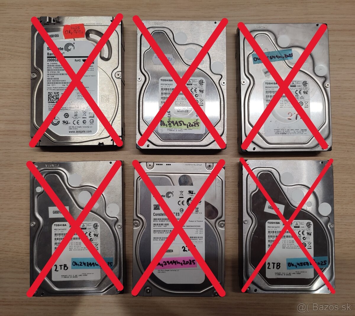 HDD 1TB 3.5" / HDD 250-500GB 2.5" - 4