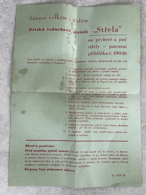 Detská vzduchová pistole Střela - 4