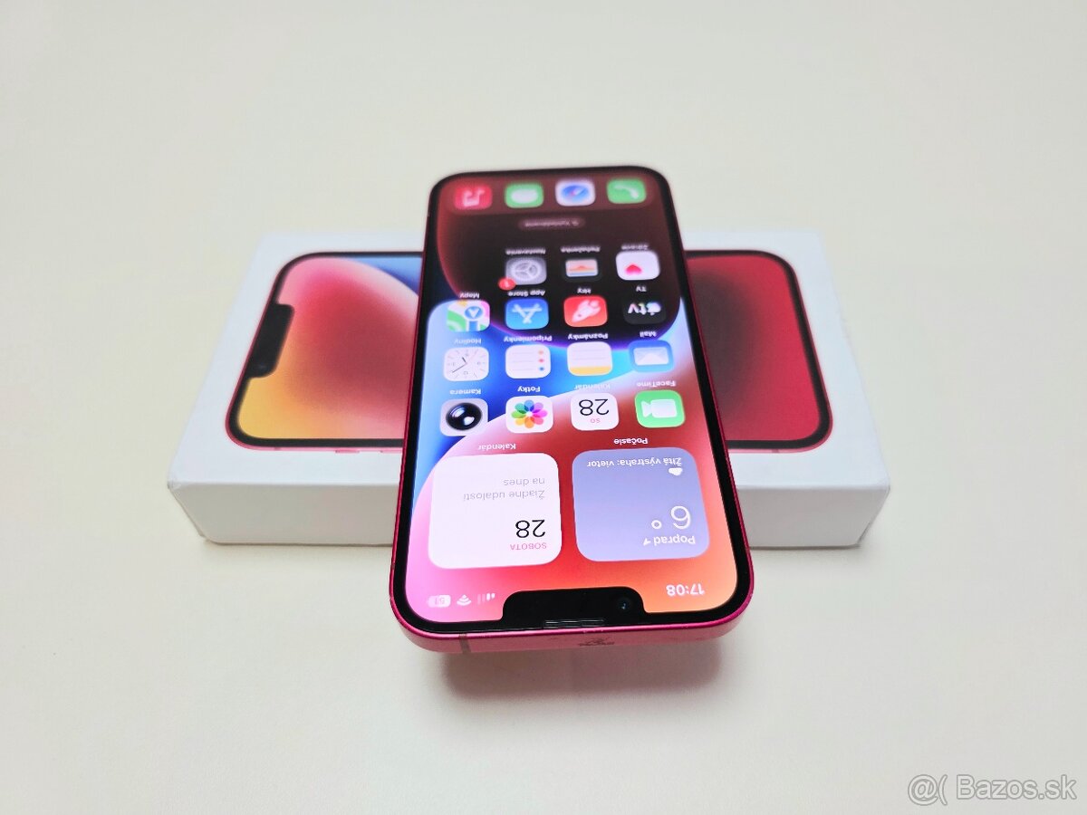 APPLE IPHONE 14 128GB RED,BATERKA 100% - 4