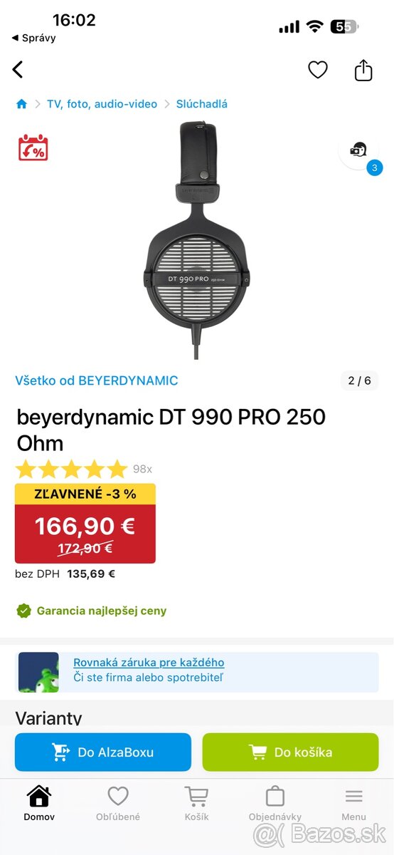 Slúchadlá Beyerdynamic Dt990Pro 250 ohm - 4
