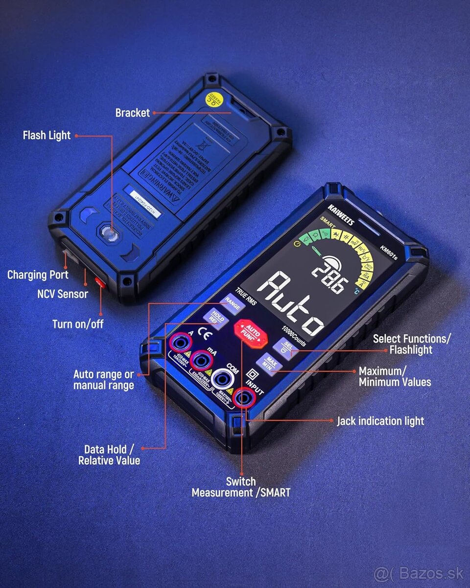 Digitálny inteligentný multimeter, nabíjateľný - 4