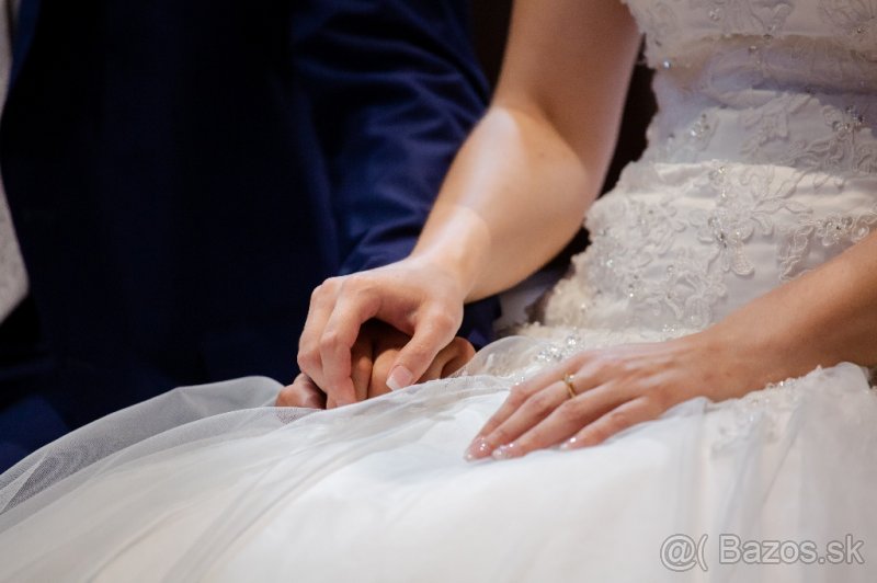 Svadobné a polnočné šaty (ručná práca) + doplnky a topánky - 4