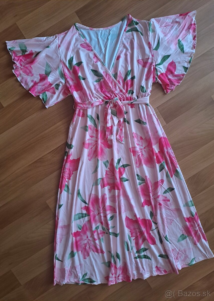 Nádherné letné dlhé šaty s volánmi veľkosť XL/XXL - 4