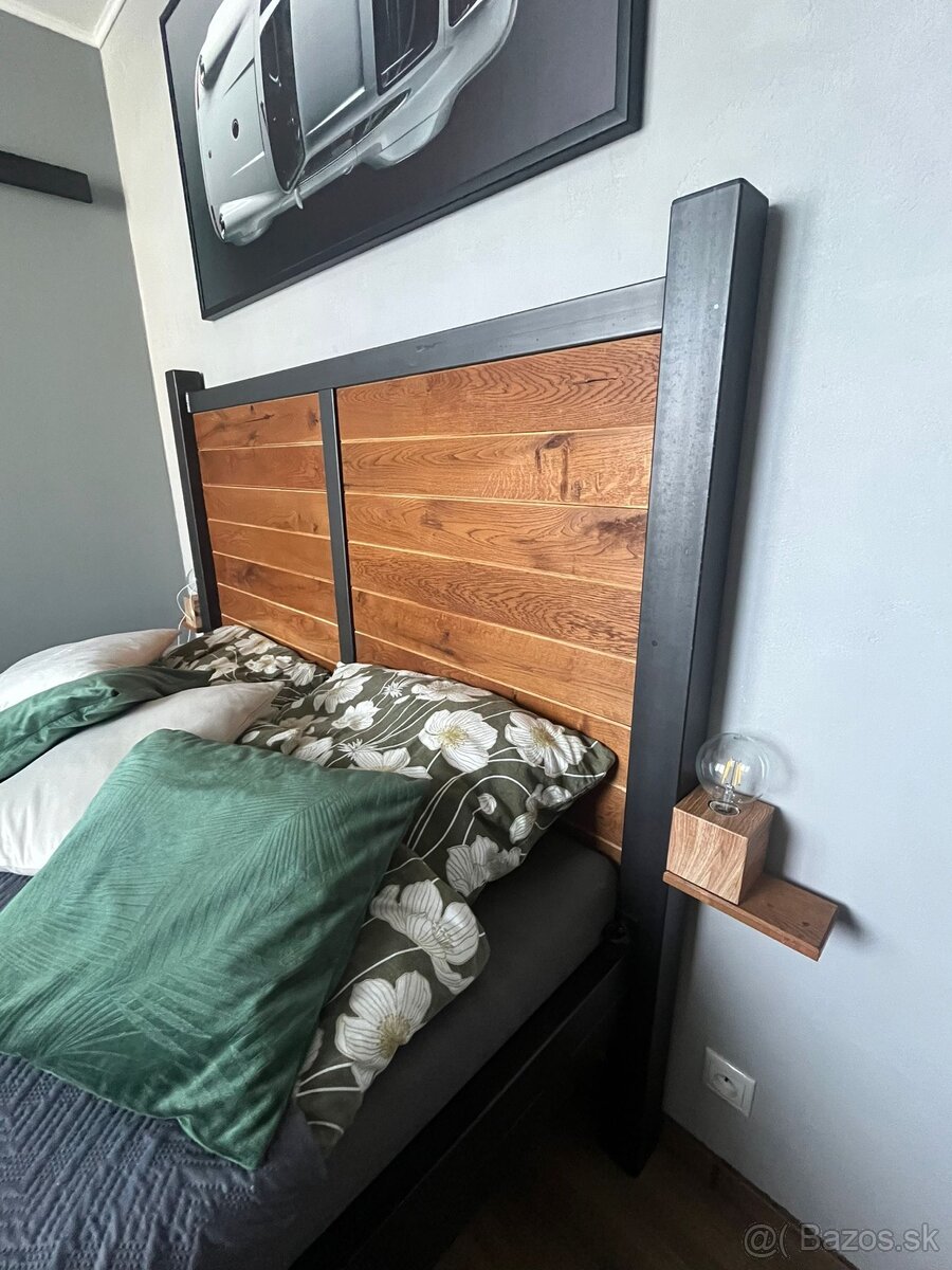 Manželská posteľ- industrial štýl - 4