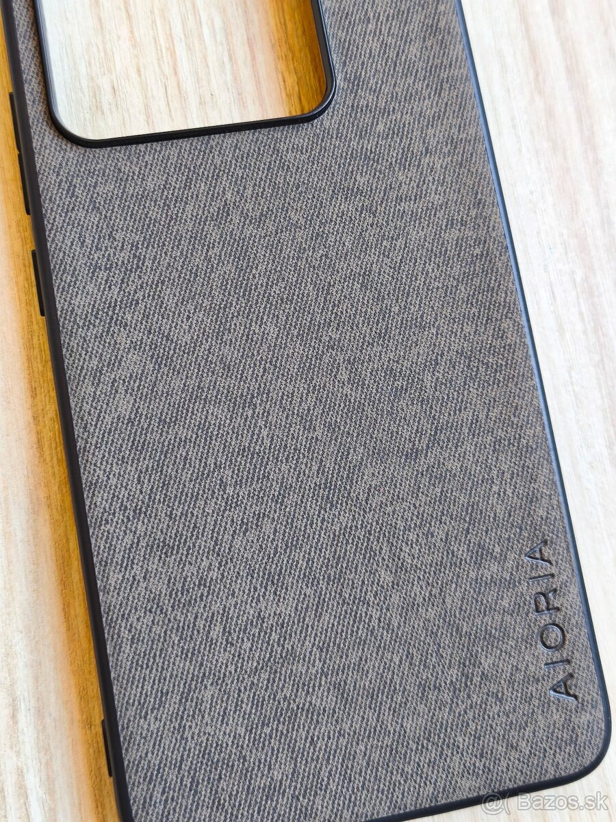 Luxusný slim textilný kryt na Samsung S24 - Šedý látkový NEW - 4