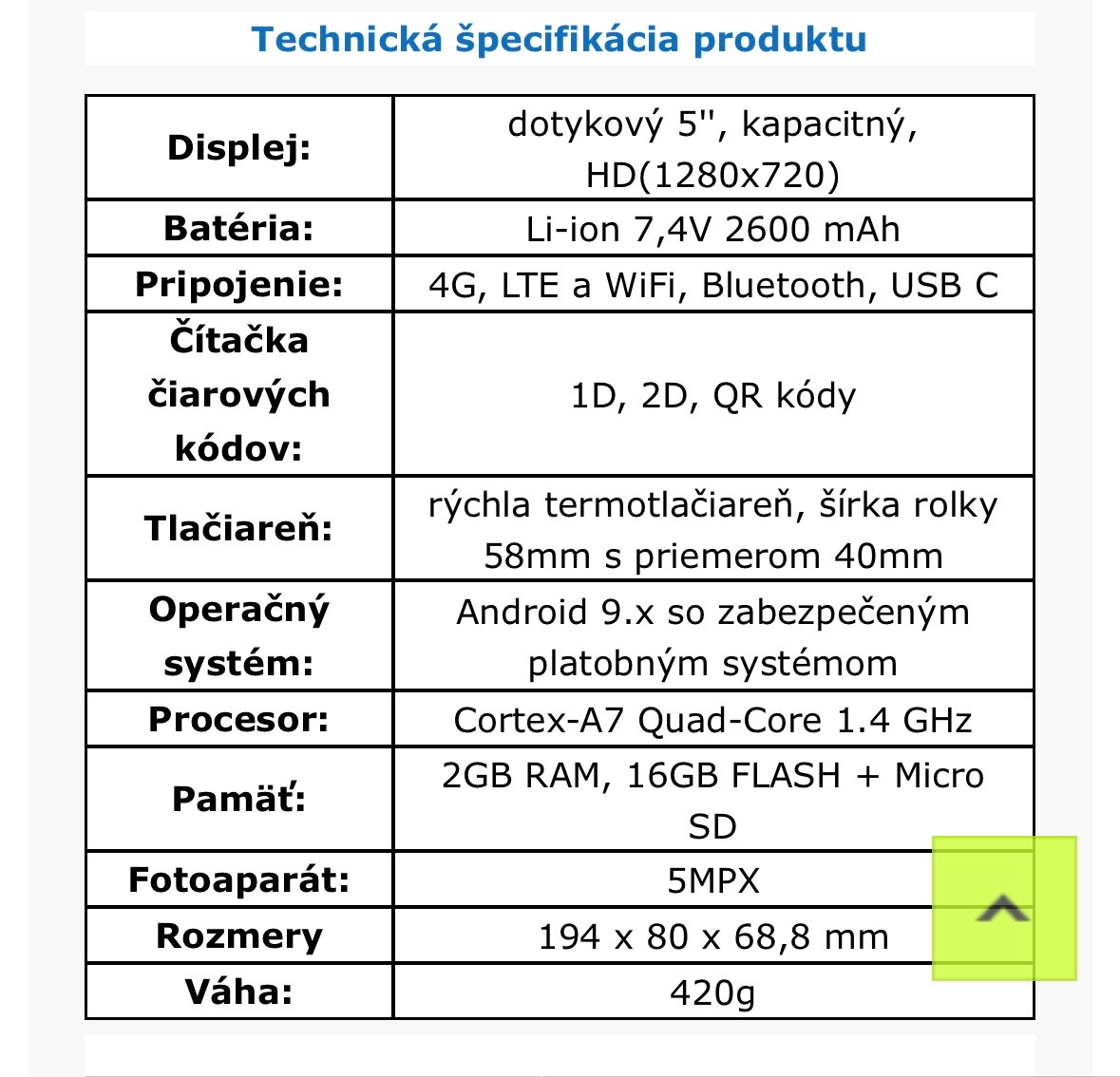 FISKALPRO N86 ZARIADENIE, OS ANDROID 3v1 + router TCL - 4
