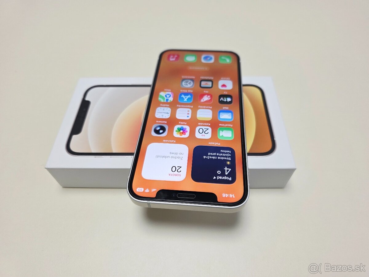 APPLE iPHONE 12 64GB WHITE ,ZDRAVIE BATERKY 100% - 4