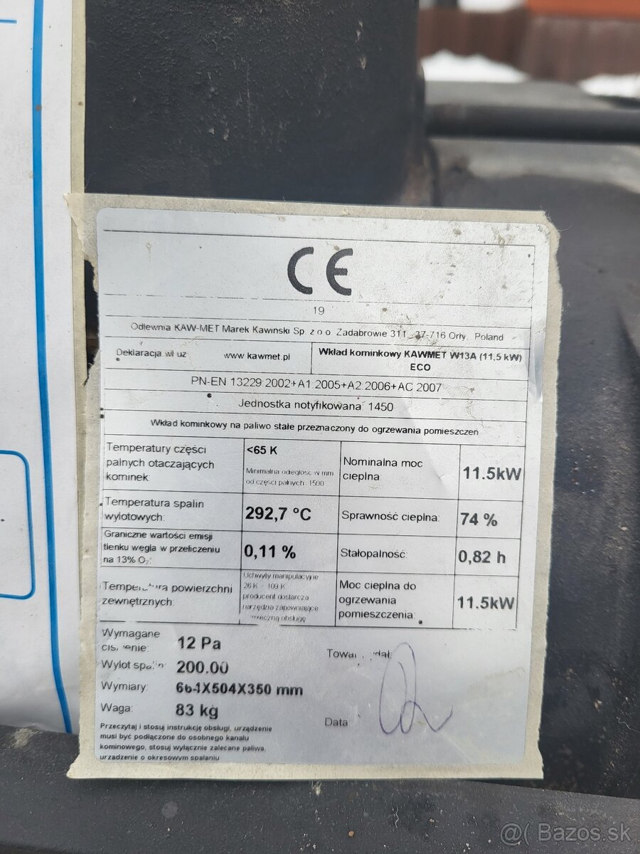 Krbova vložka 11.5kw - 4