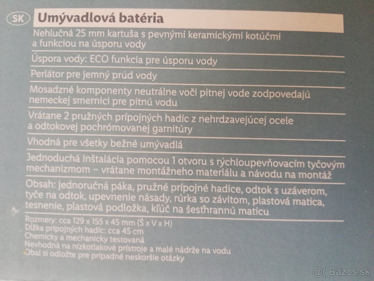 Vodovodná umyvadlová batéria - 4ks - 4