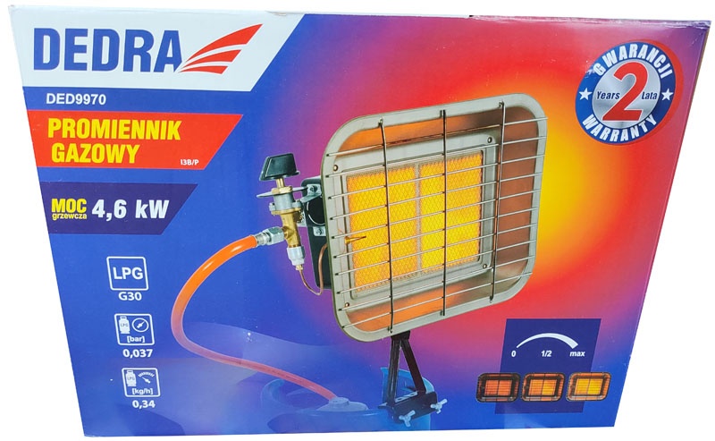 Plynový ohrievač na PB bombu 4,6kW hadica regulátor držiak - 4