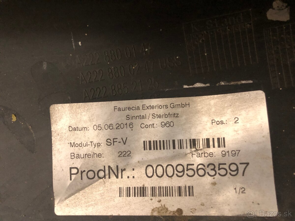 Mercedes S-Class W222 – predný nárazník, originál - 4