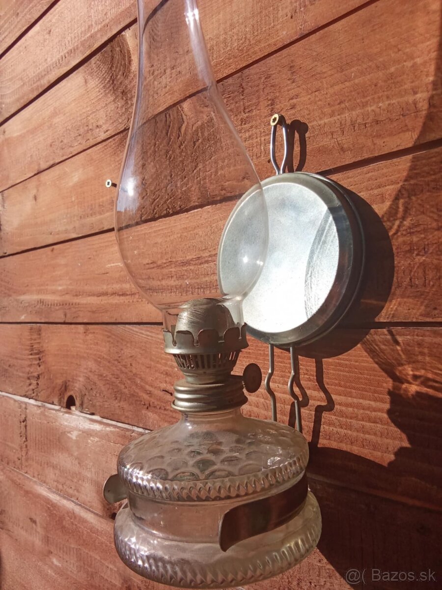 Starožitná závesná petrolejová lampa - 4