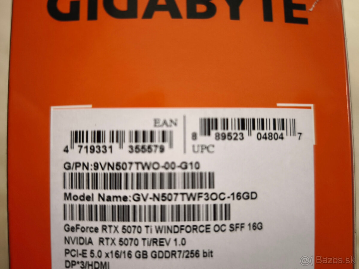 GIGABYTE GeForce RTX 5070 Ti WINDFORCE OC 16G GDDR7 - 4