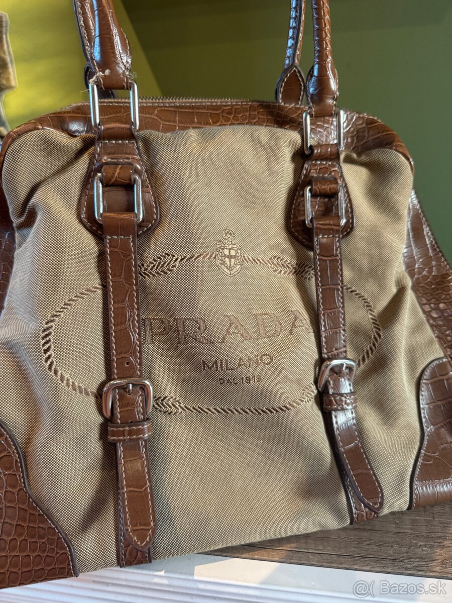 Prada vintage bowling cloth handbag kabelka - 4