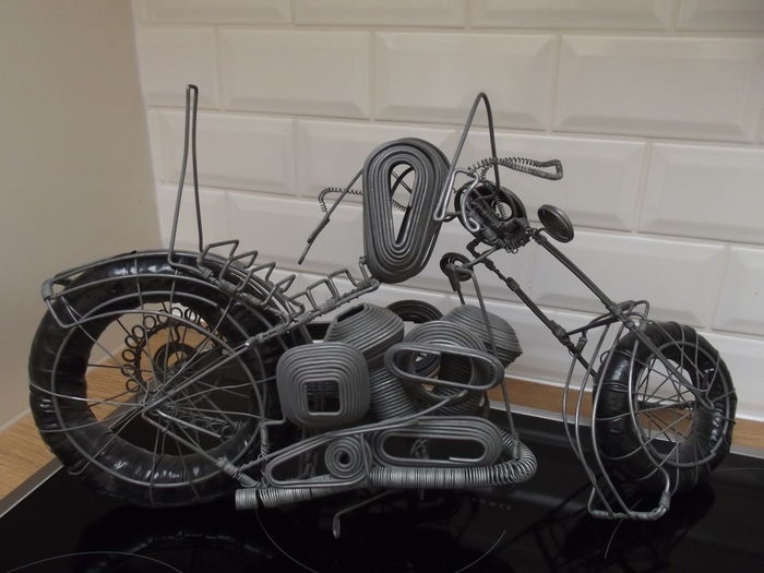 Veľká kovová motorka - dvojvalcový Chopper - 4