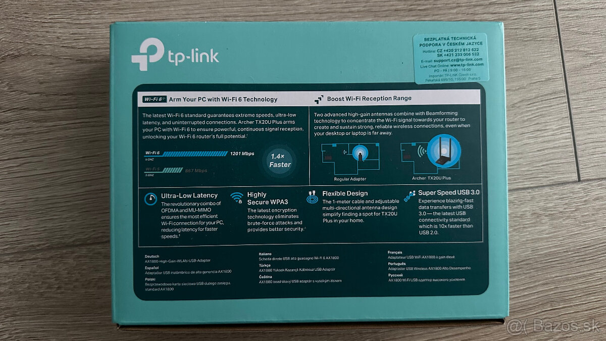 Adaptér TP-Link Archer TX20U Plus, AX1800 WiFI 6 USB - 4