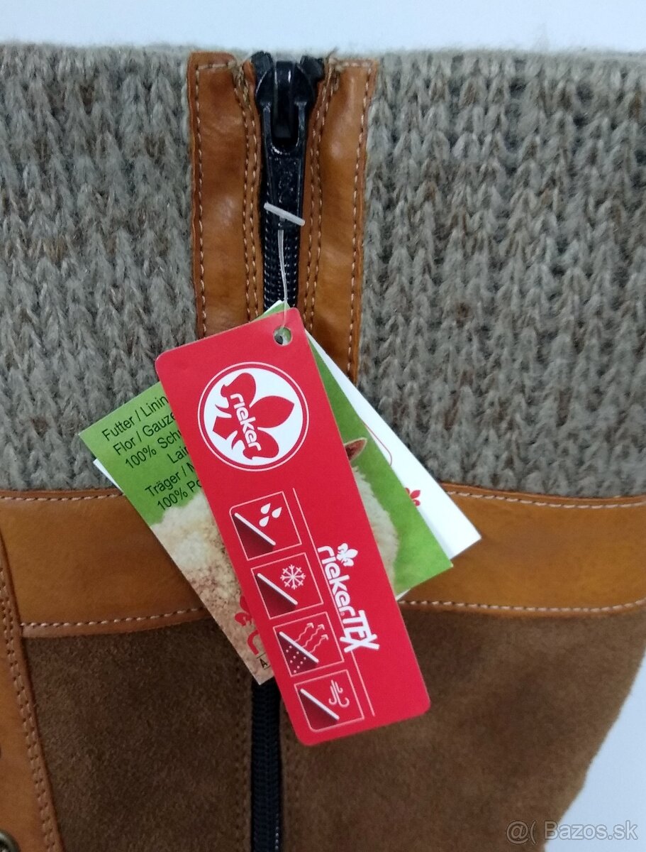 kožené Dámske čižmy RIEKER veľkosť 42 - 4