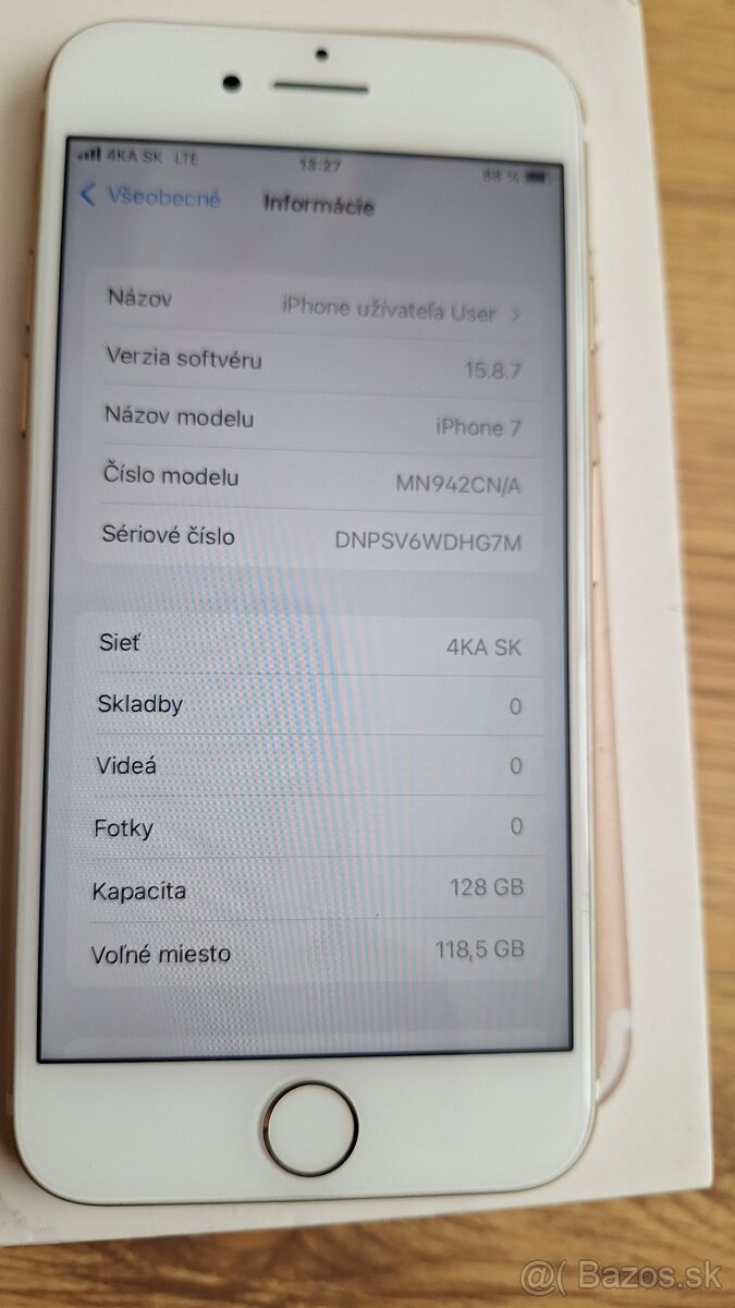 Iphone 7 Gold 128GB pekný stav - 4
