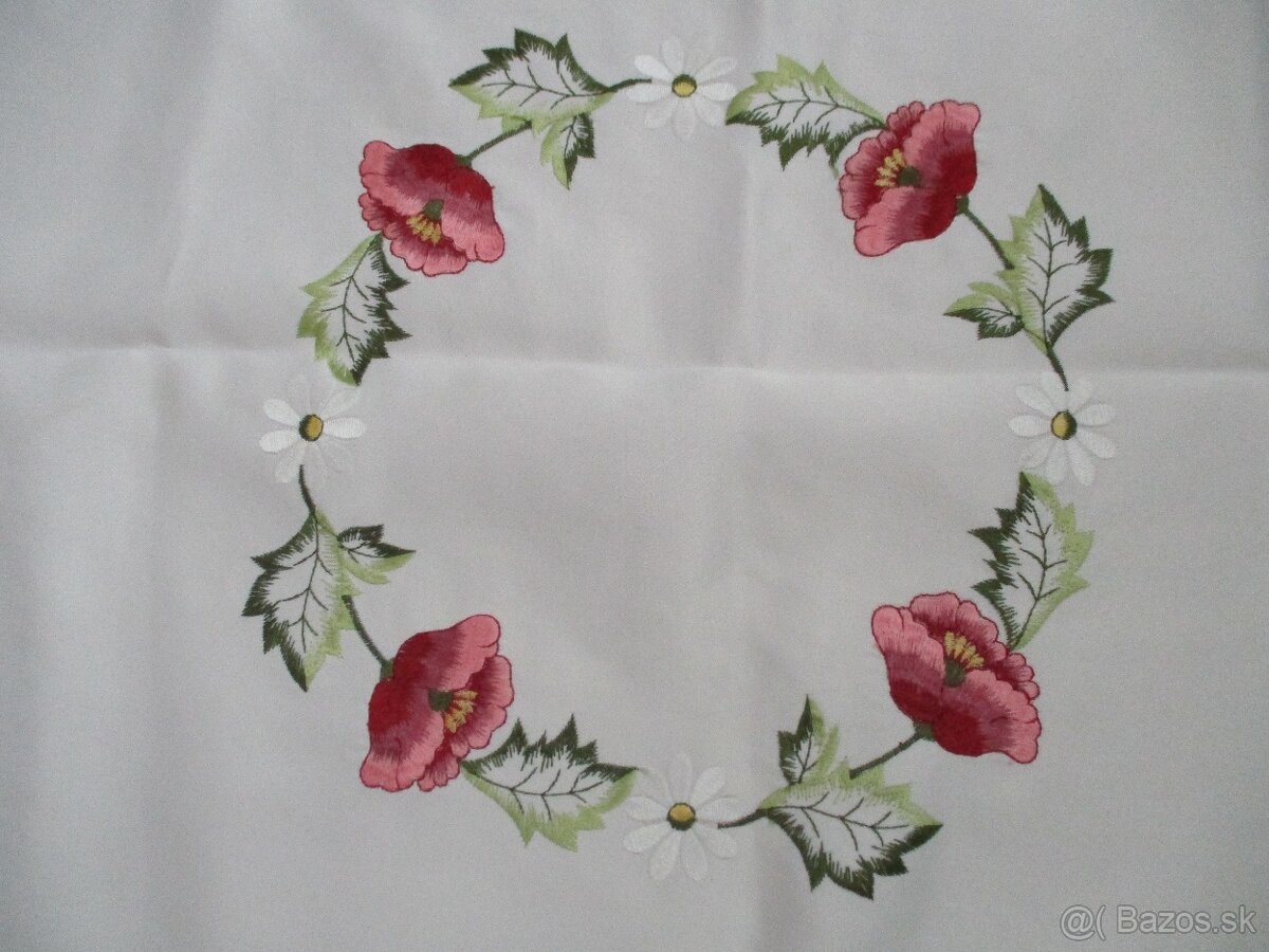 starožitnú vyšívanú dečku - obrus / 52 / - 4