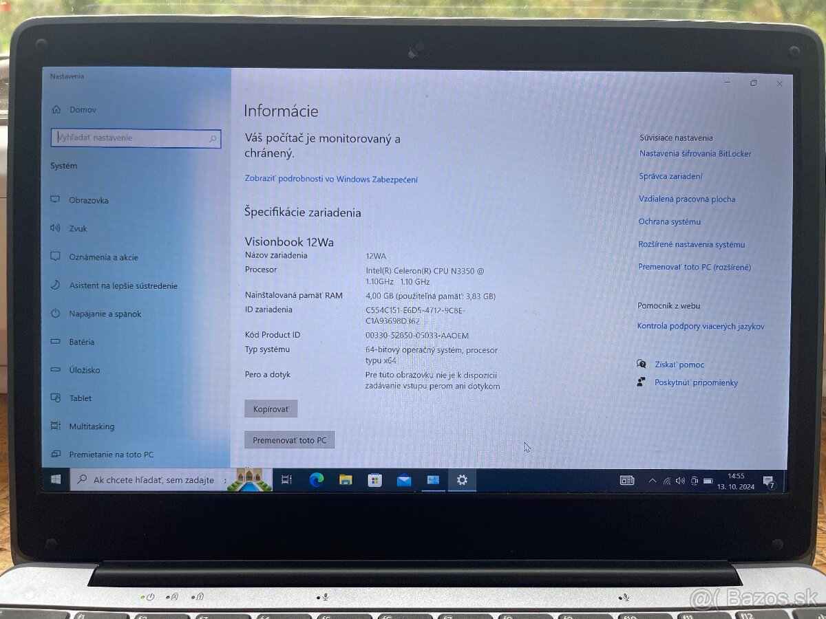 NTB UUMAX Visionbook 12 wa, grey, win 10, wifi, bluetooth - 4