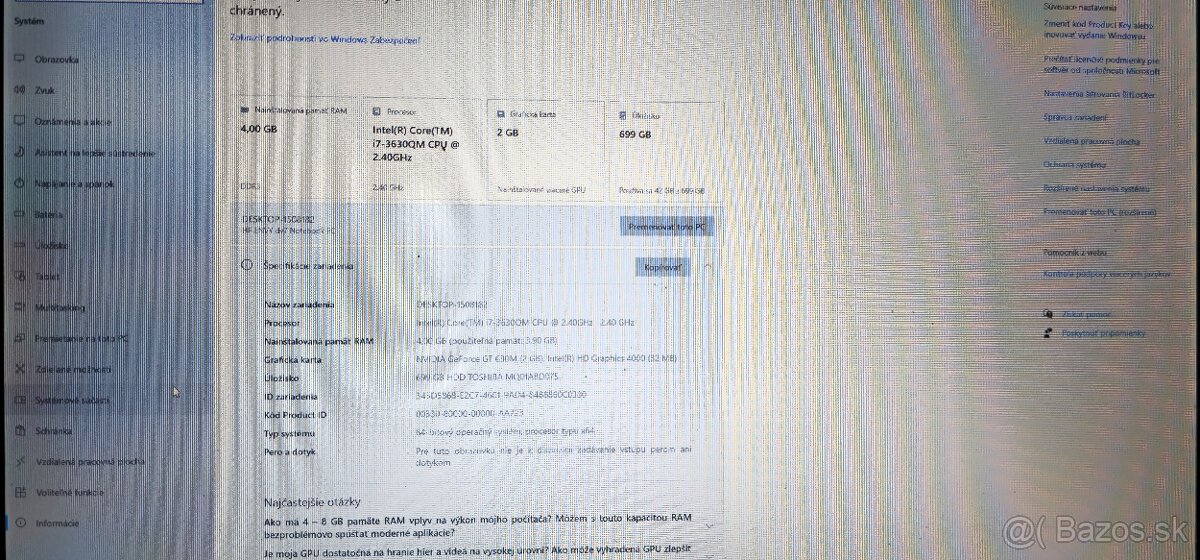 HP Envy dv7 17,3" - 4