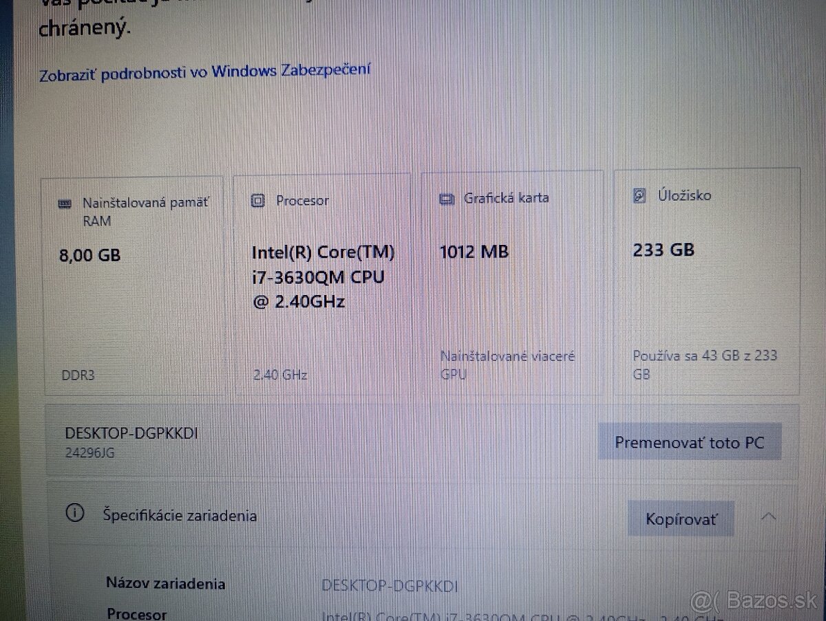 predám Lenovo thinkpad t530 , Intel core i7 , 8gb ram , ssd - 4