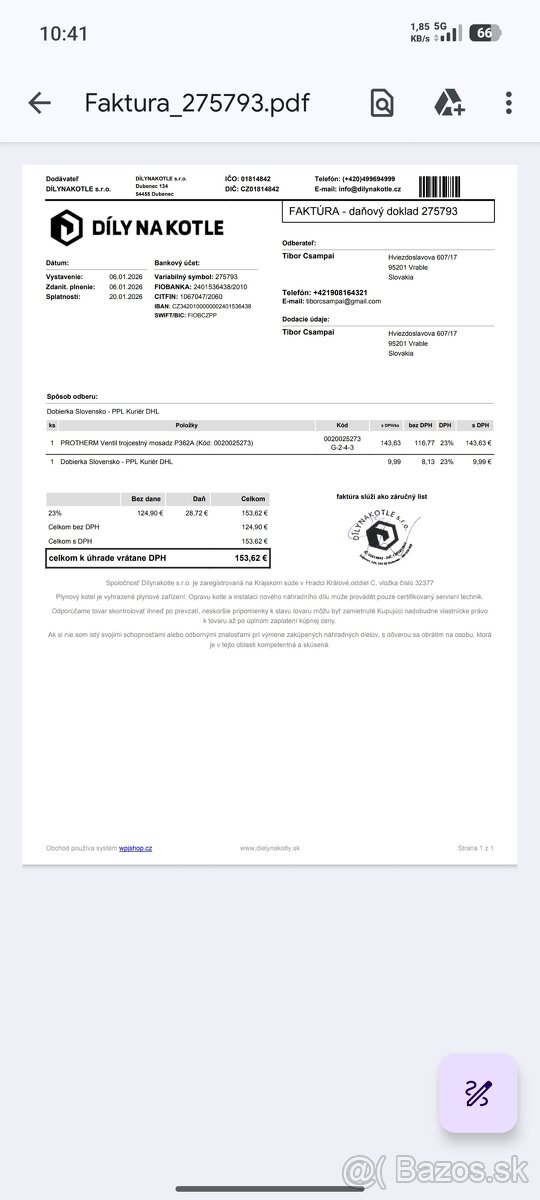 Trojcestný ventil mosadz Protherm P362A - 4