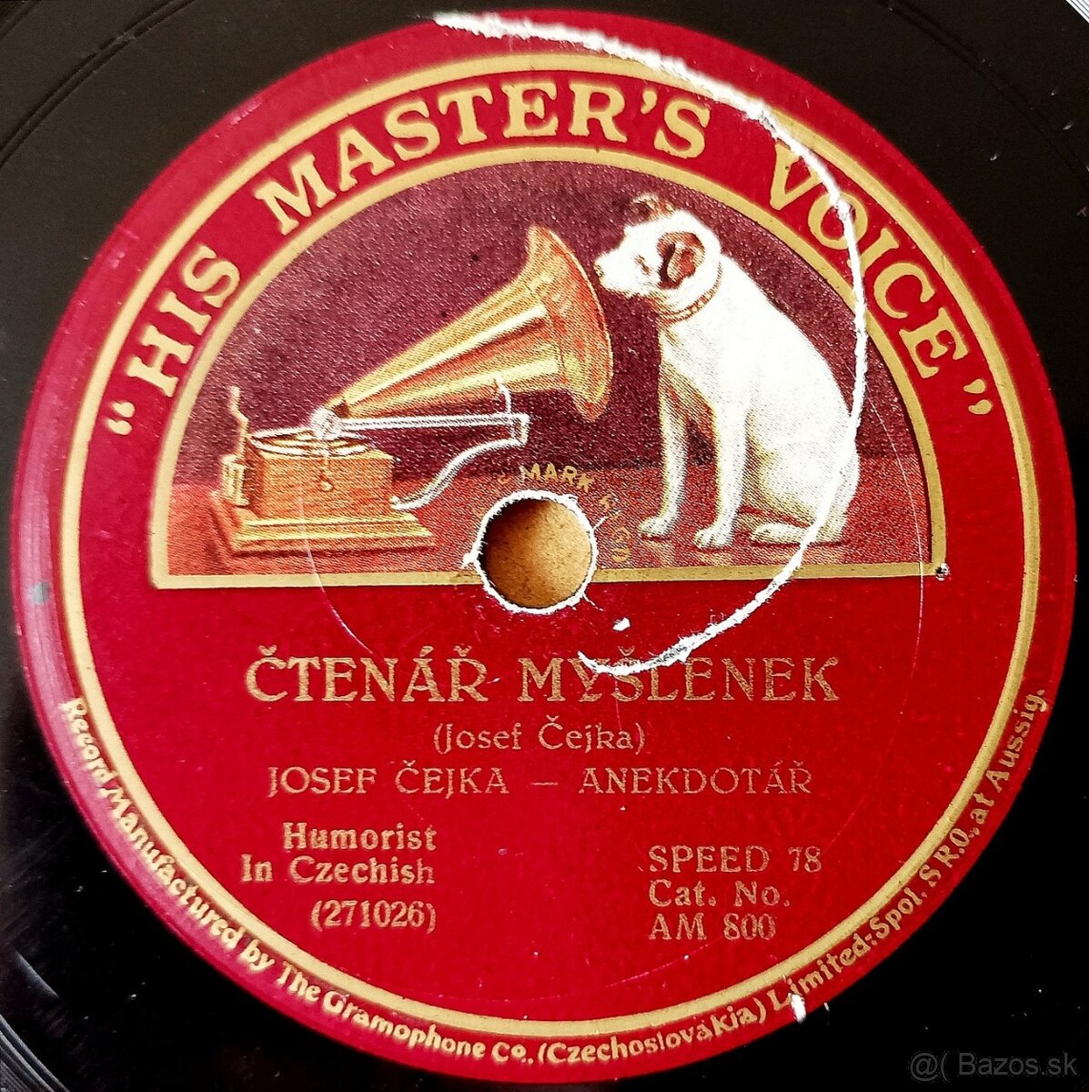 Vlasta Burian - šelaková gramodeska z roku 1927 - 4