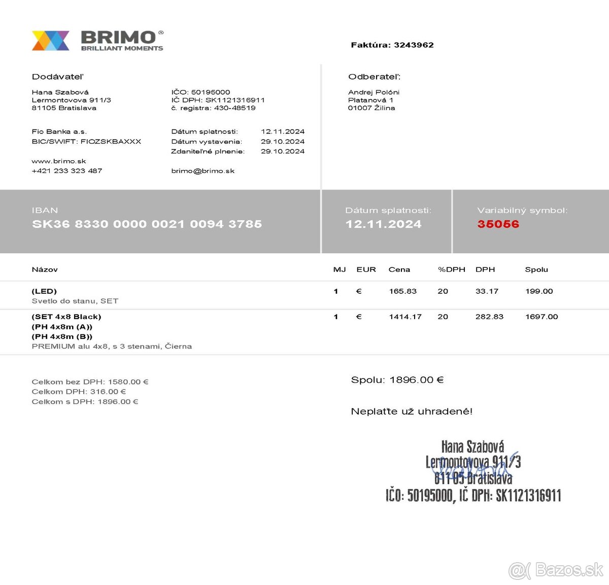 Nožnicový stan 4x8m BRIMO Premium do vetra do 70km/h - 4