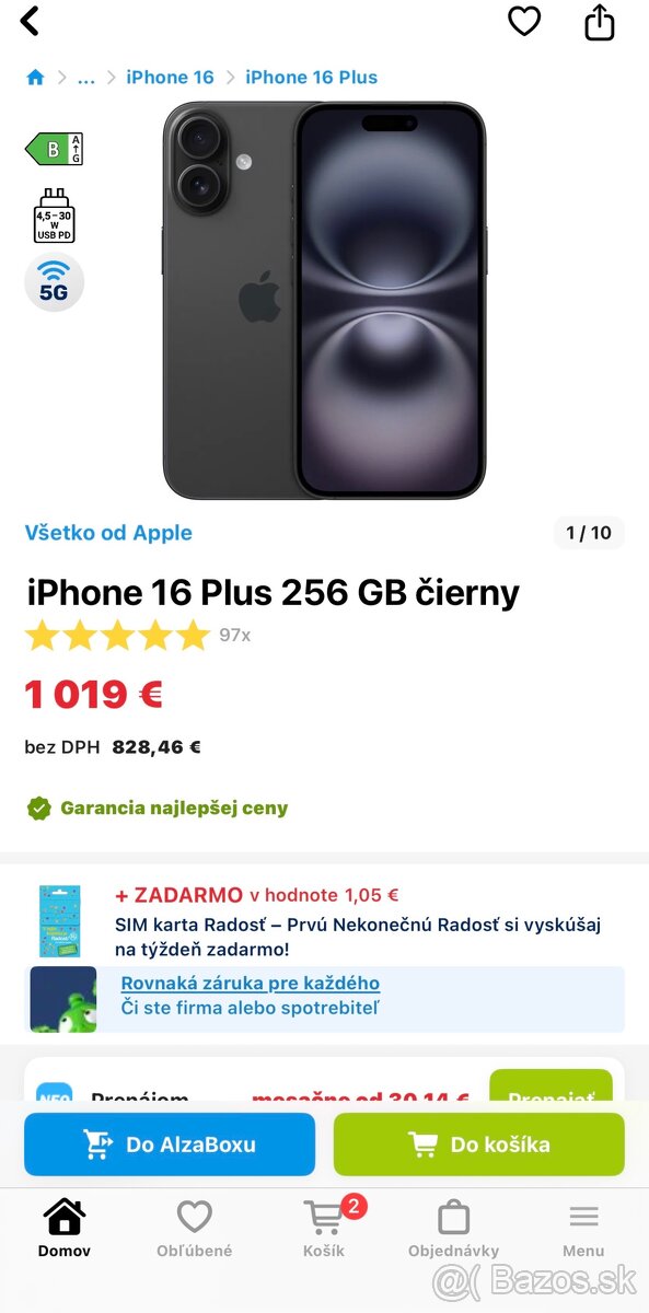 Nový iPhone 16 Plus 256GB Čierny - 4