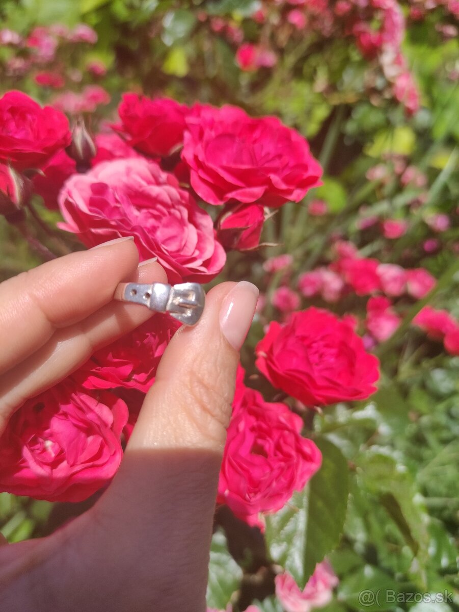 Strieborný prsteň 925 opasok - 4