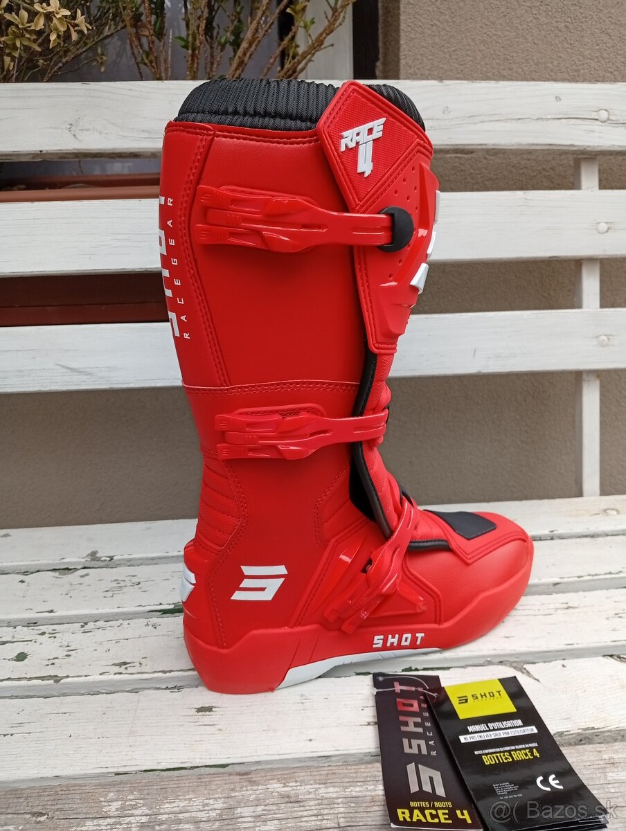Prilba čižmy mx SHOT červené - 4