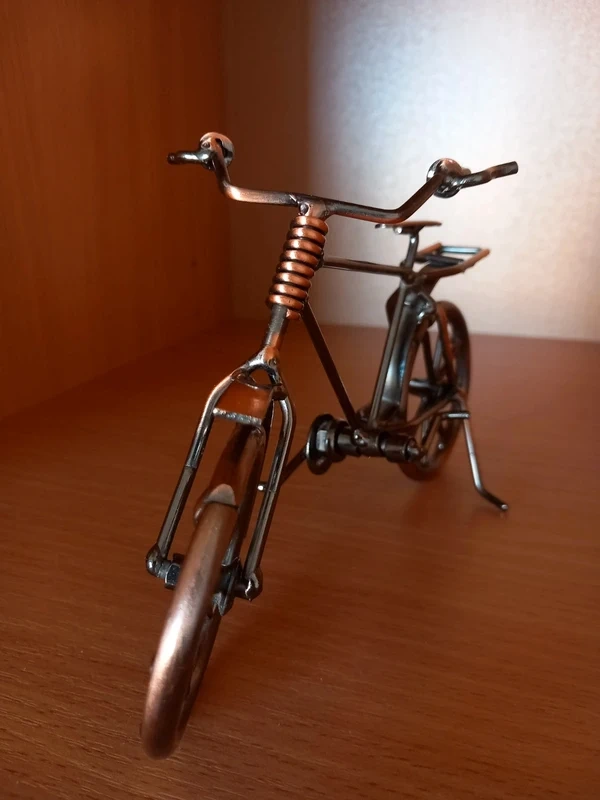 Starý kovový bicykel, dekorácia 18,5x10x8 cm - 4