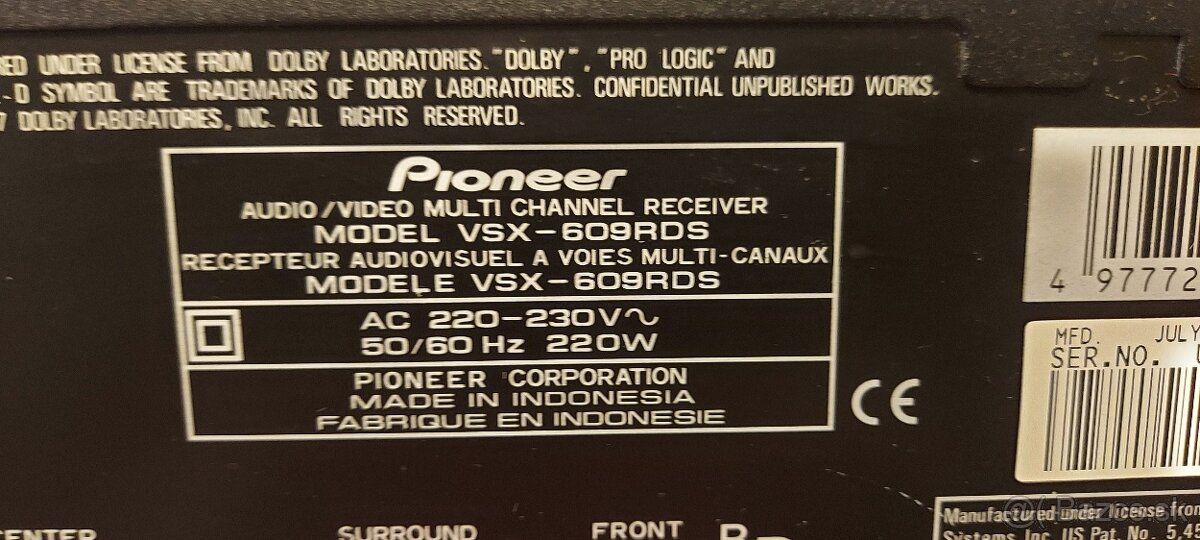 Predám receiver Pioneer VSX-609RDS - 4