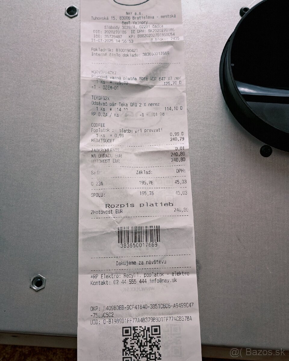 Predám odsavač pár Teka gfg 2 nerez - 4