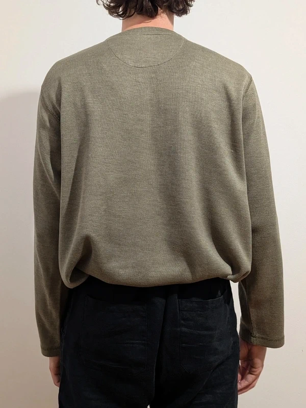 Henley LongSleeve olivovo zelené tričko s gombíkmi Denver Ha - 4