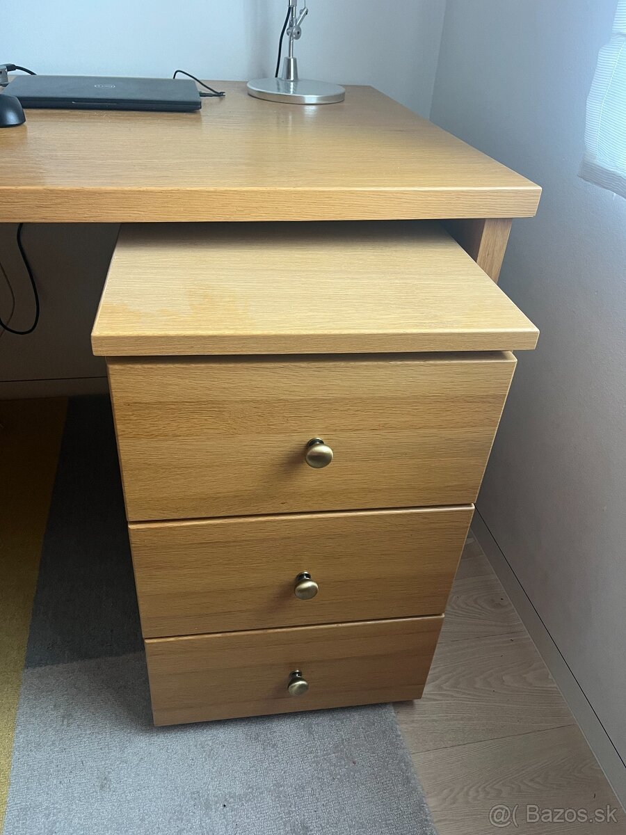 TOP ZĽAVA - Pracovný stôl z masívneho dreva svetlý dub - 4