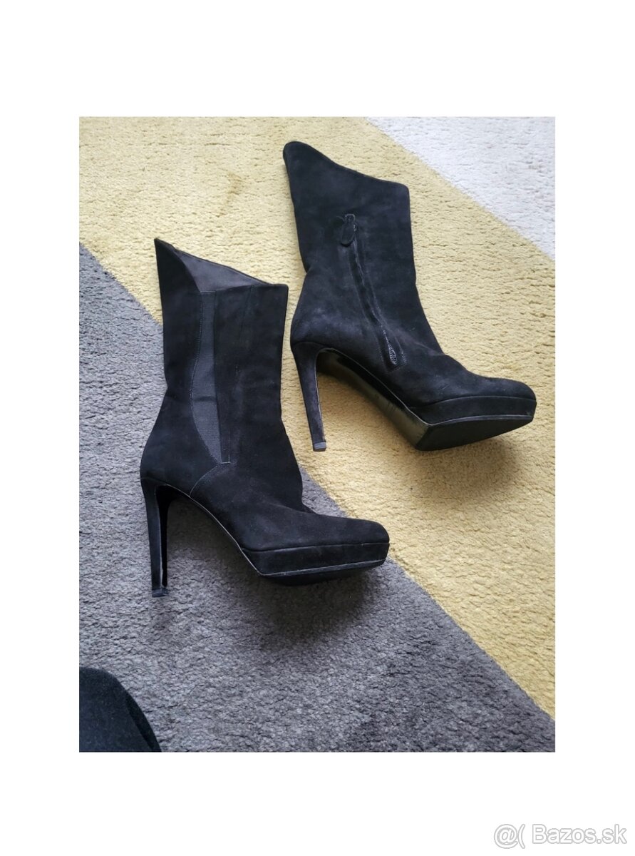 Kožené čierne Jil Sander čižmy - 4